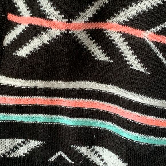 Eyeshadow Geometric Print Cardigan Sweater Open Front Asymmetrical Bottom Size S - Picture 8 of 15